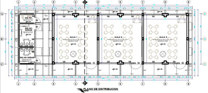 Desain ruang kelas dwg